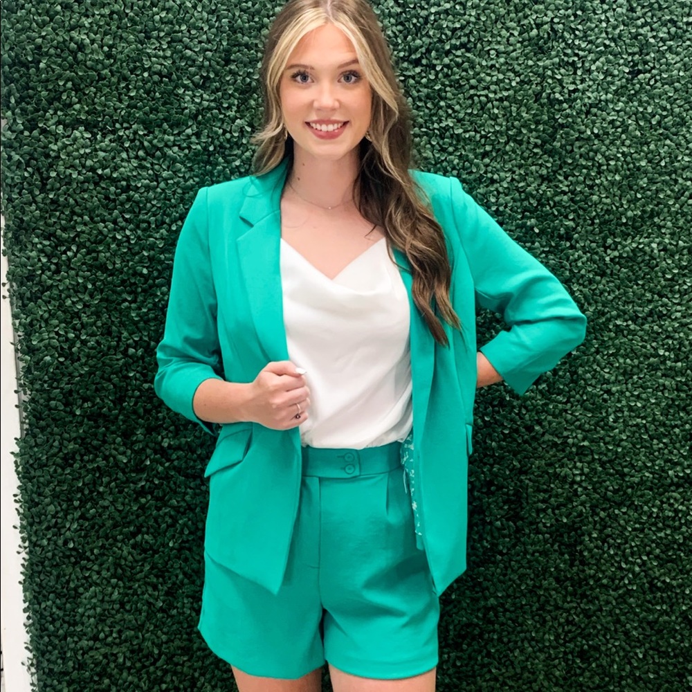 Skies are Blue Blazer/Shorts Set